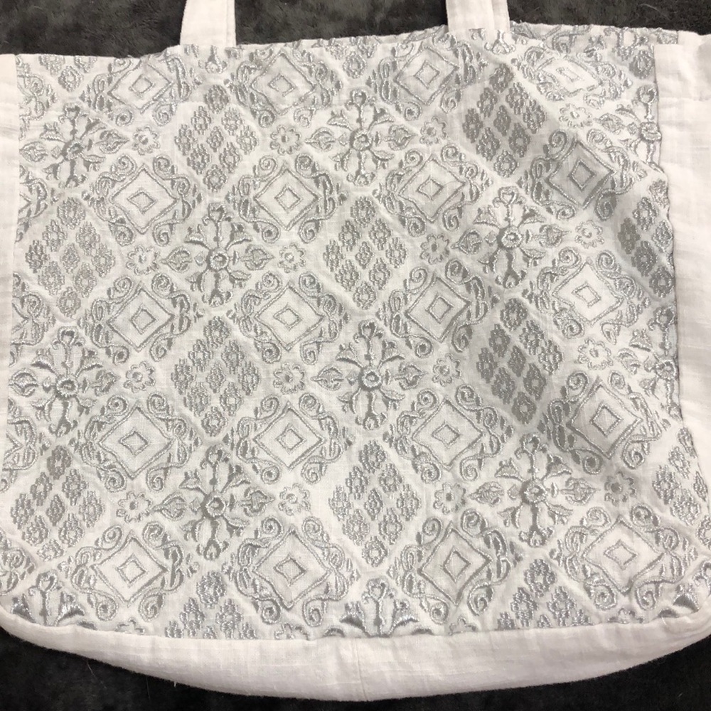 EUC Merona Embroidered Tote Bag